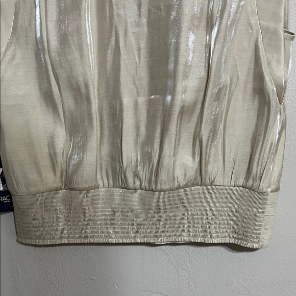 RACHEL Rachel Roy Metallic Cream Sleeveless Blouse - Picture 5 of 9